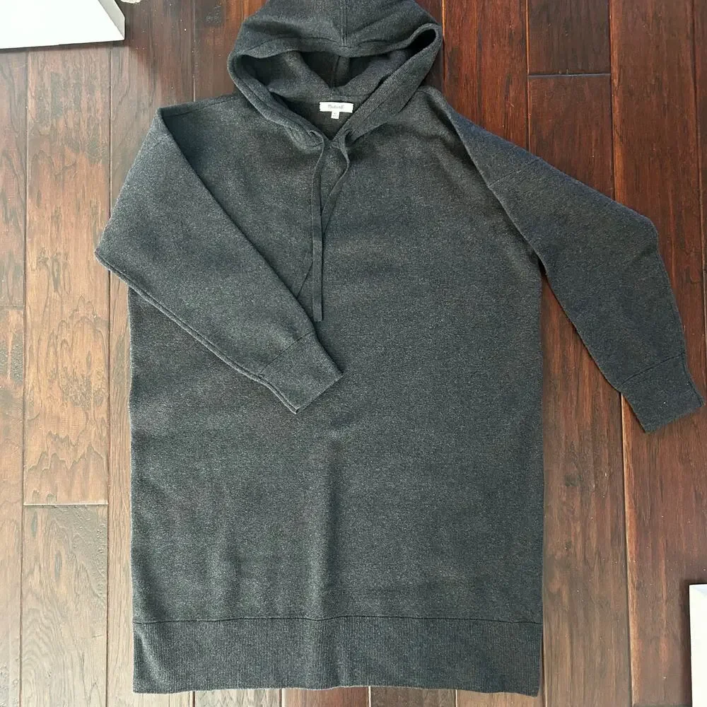Women's Black Madewell Hooded sweater dress size XL oversized Comfort cozycore - Picture 1 of 7